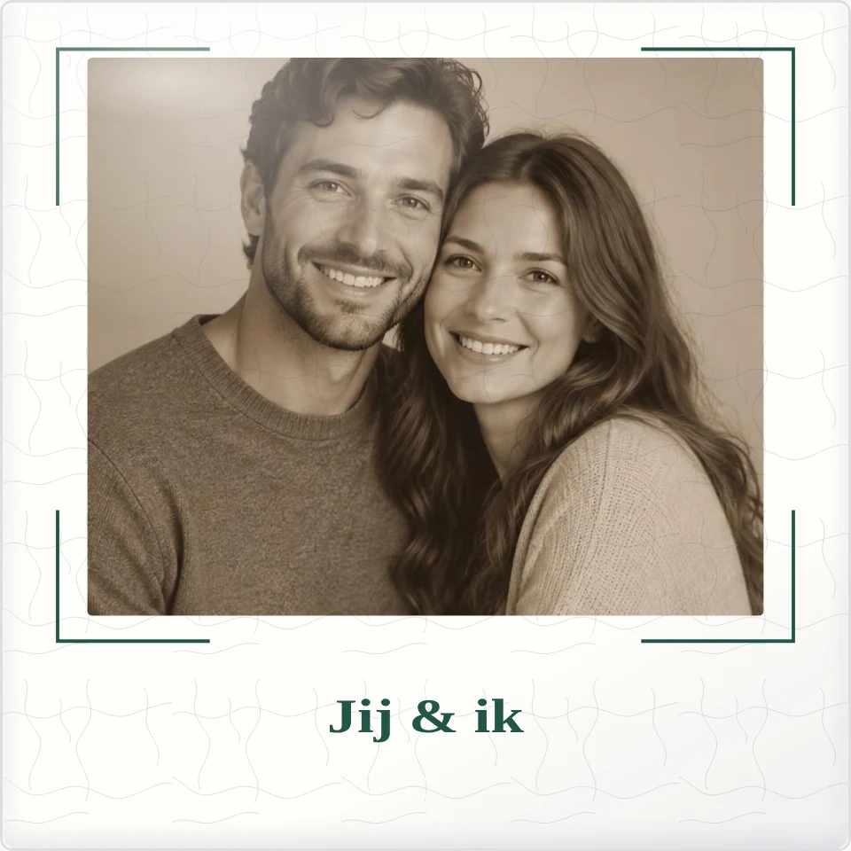 Tegeltje met foto jij ik ons verhaal van keramiek in detail