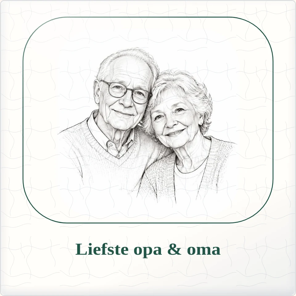 Tegeltje met foto liefste opa oma zo bijzonder samen van keramiek in detail