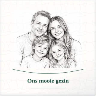 Tegeltje met foto ons mooie gezin geluk in kleine dingen van keramiek in detail