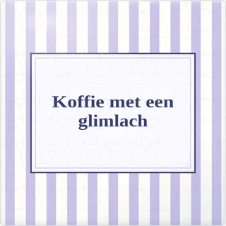 Tegeltje met tekst koffie met een glimlach van keramiek in detail