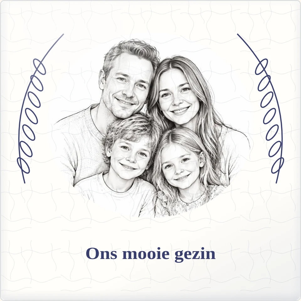Tegeltje met foto ons mooie gezin samen is thuis van keramiek in detail