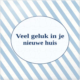 Tegeltje met tekst veel geluk in je nieuwe huis van keramiek in detail