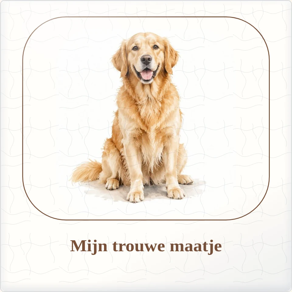 Tegeltje met foto mijn trouwe maatje zo bijzonder samen van keramiek in detail