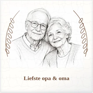 Tegeltje met foto liefste opa oma de mooiste momenten van keramiek in detail