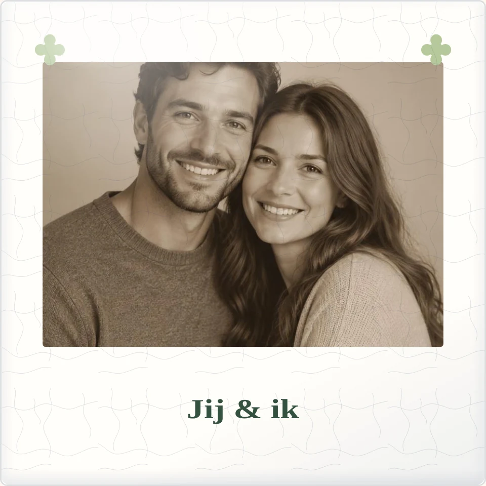 Tegeltje met foto jij ik een plek in mijn hart van keramiek in detail