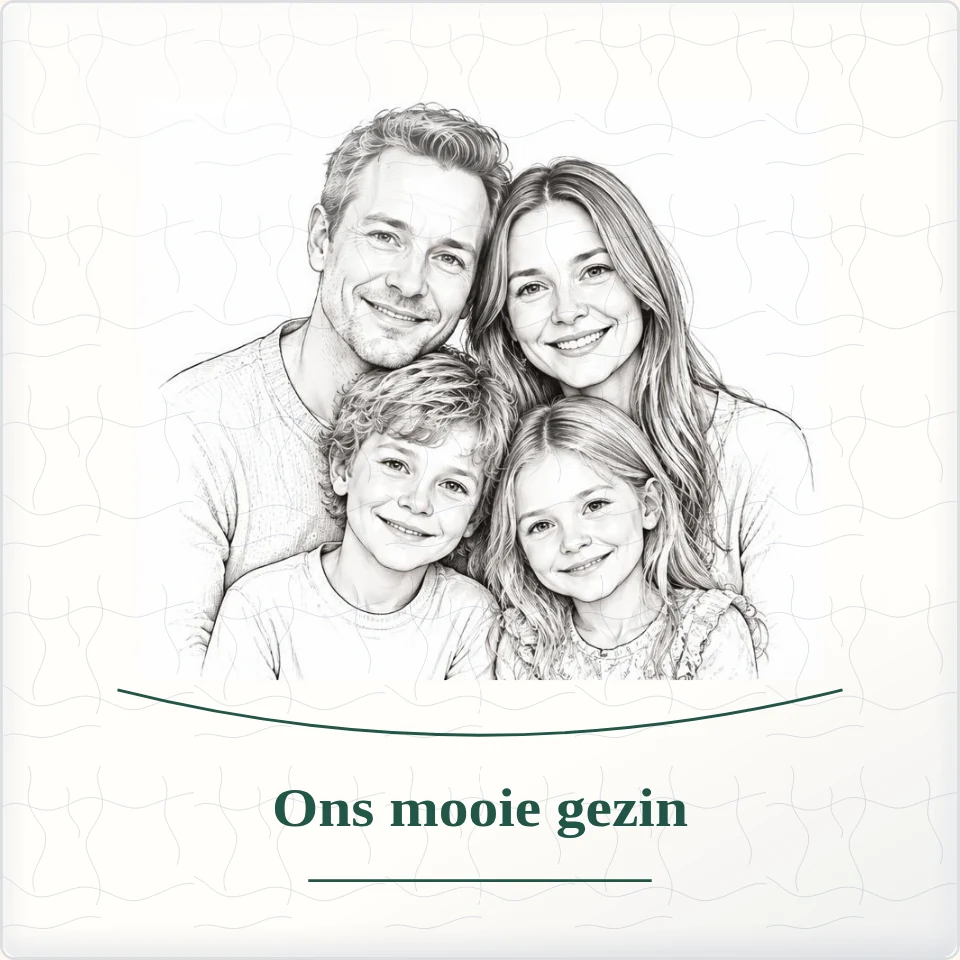 Tegeltje met foto ons mooie gezin geluk in kleine dingen van keramiek in detail