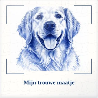 Tegeltje met foto mijn trouwe maatje ons verhaal van keramiek in detail