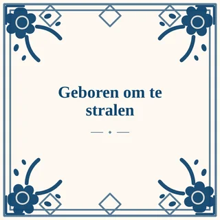 Tegeltje met tekst geboren om te stralen van keramiek in detail