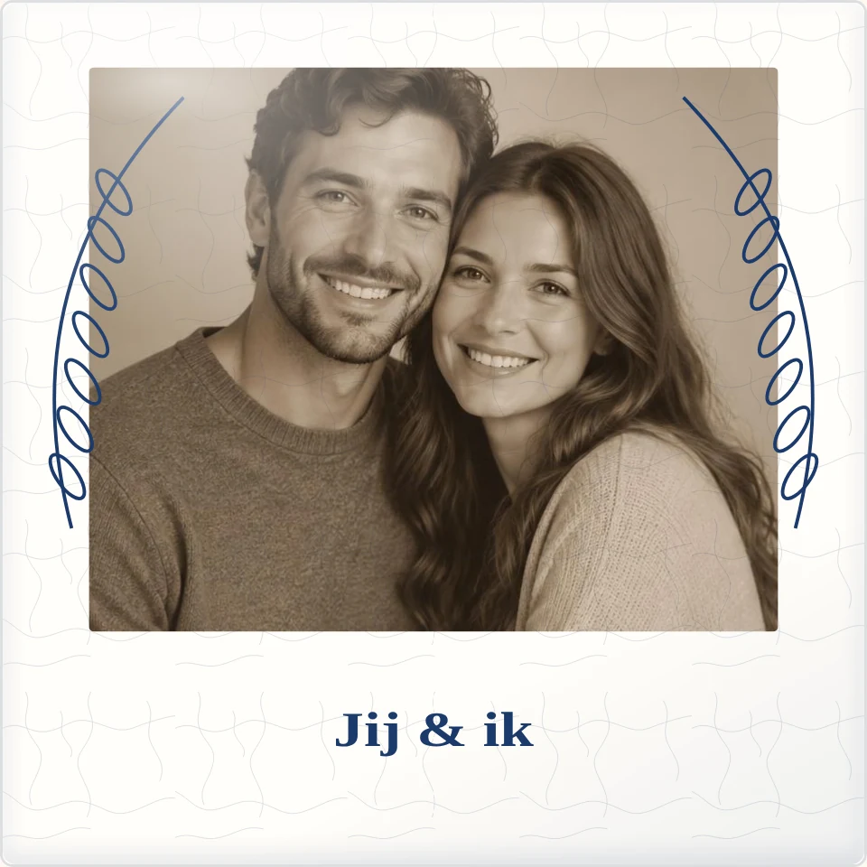 Tegeltje met foto jij ik de mooiste momenten van keramiek in detail