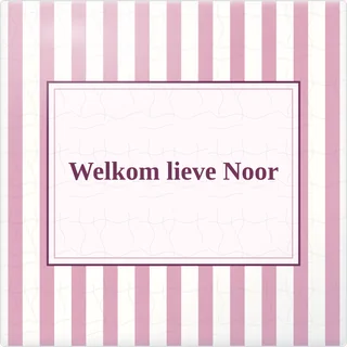 Tegeltje met tekst welkom lieve noor van keramiek in detail