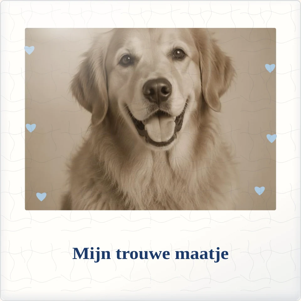 Tegeltje met foto mijn trouwe maatje voor altijd dichtbij van keramiek in detail