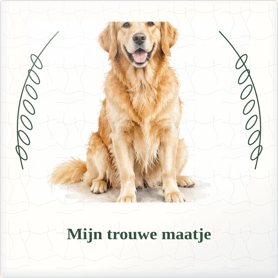 Tegeltje met foto mijn trouwe maatje de mooiste momenten van keramiek in detail