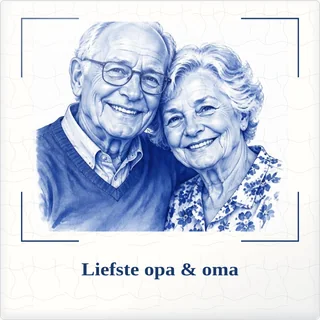 Tegeltje met foto liefste opa oma ons verhaal van keramiek in detail