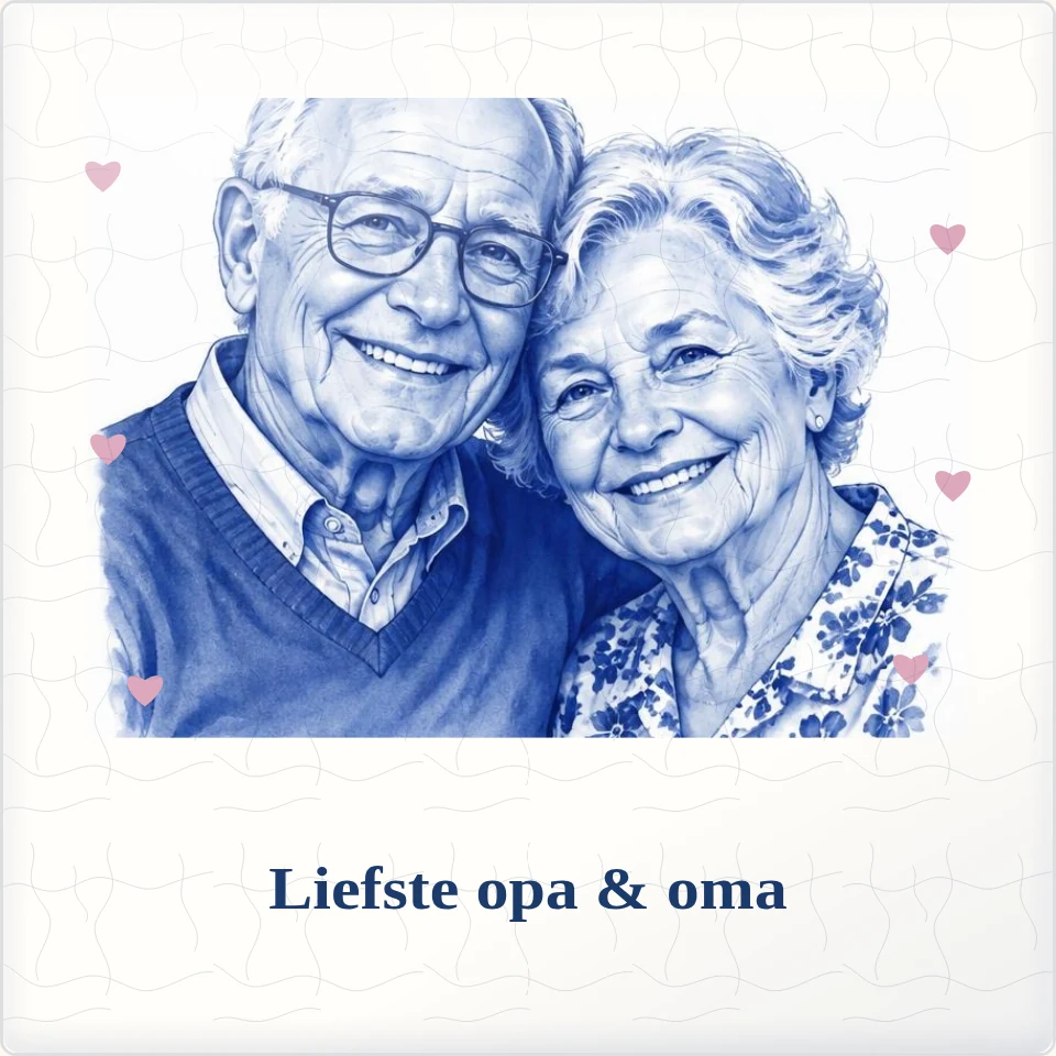 Tegeltje met foto liefste opa oma voor altijd dichtbij van keramiek in detail