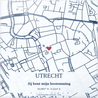 Tegeltje met tekst utrecht jij bent mijn bestemming van keramiek in detail