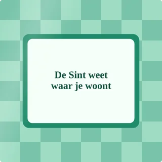 Tegeltje met tekst de sint weet waar je woont van keramiek in detail