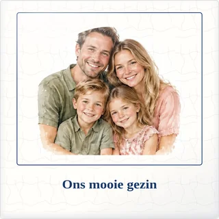 Tegeltje met foto ons mooie gezin liefde om te bewaren van keramiek in detail