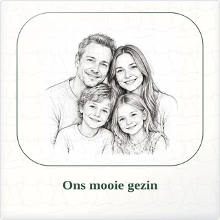 Tegeltje met foto ons mooie gezin zo bijzonder samen van keramiek in detail