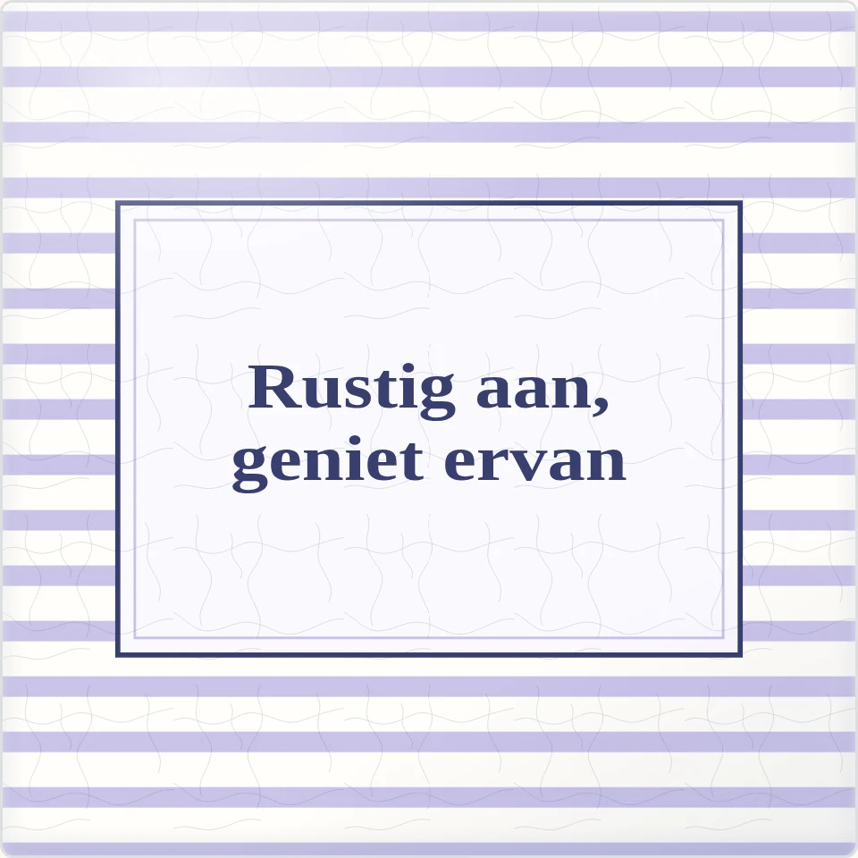 Tegeltje met tekst rustig aan geniet ervan van keramiek in detail