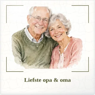 Tegeltje met foto liefste opa oma ons verhaal van keramiek in detail