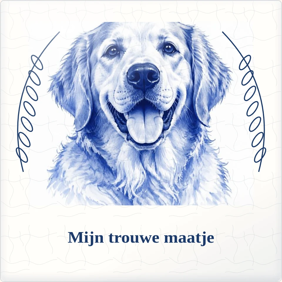 Tegeltje met foto mijn trouwe maatje de mooiste momenten van keramiek in detail