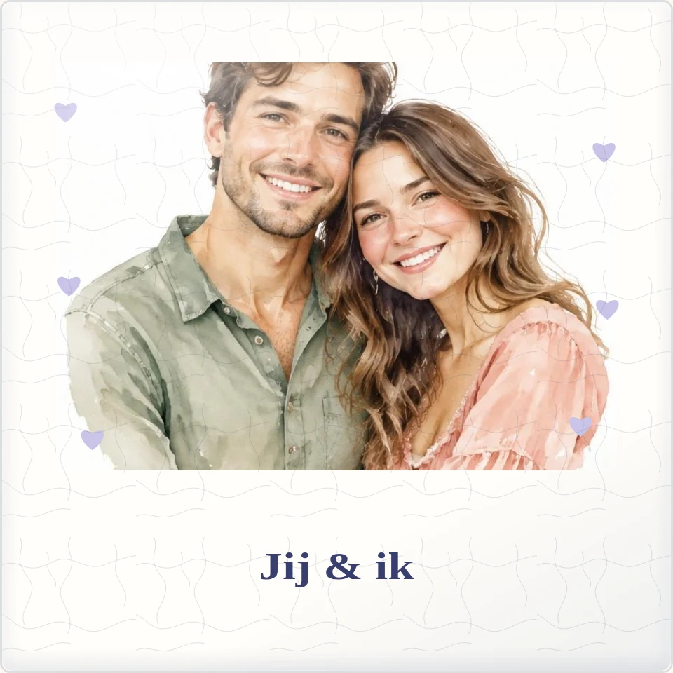 Tegeltje met foto jij ik voor altijd dichtbij van keramiek in detail