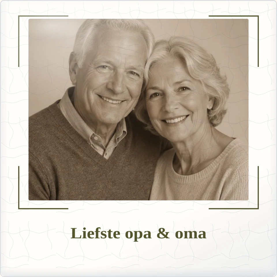 Tegeltje met foto liefste opa oma ons verhaal van keramiek in detail