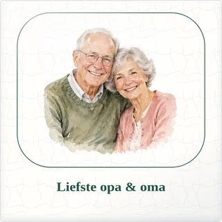 Tegeltje met foto liefste opa oma zo bijzonder samen van keramiek in detail