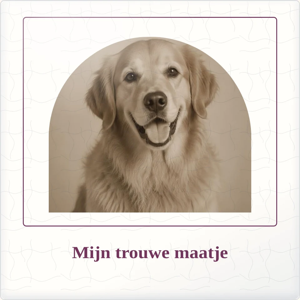 Tegeltje met foto mijn trouwe maatje liefde om te bewaren van keramiek in detail