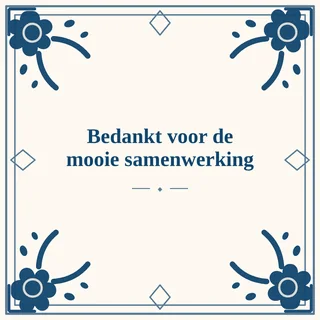 Tegeltje met tekst bedankt voor de mooie samenwerking