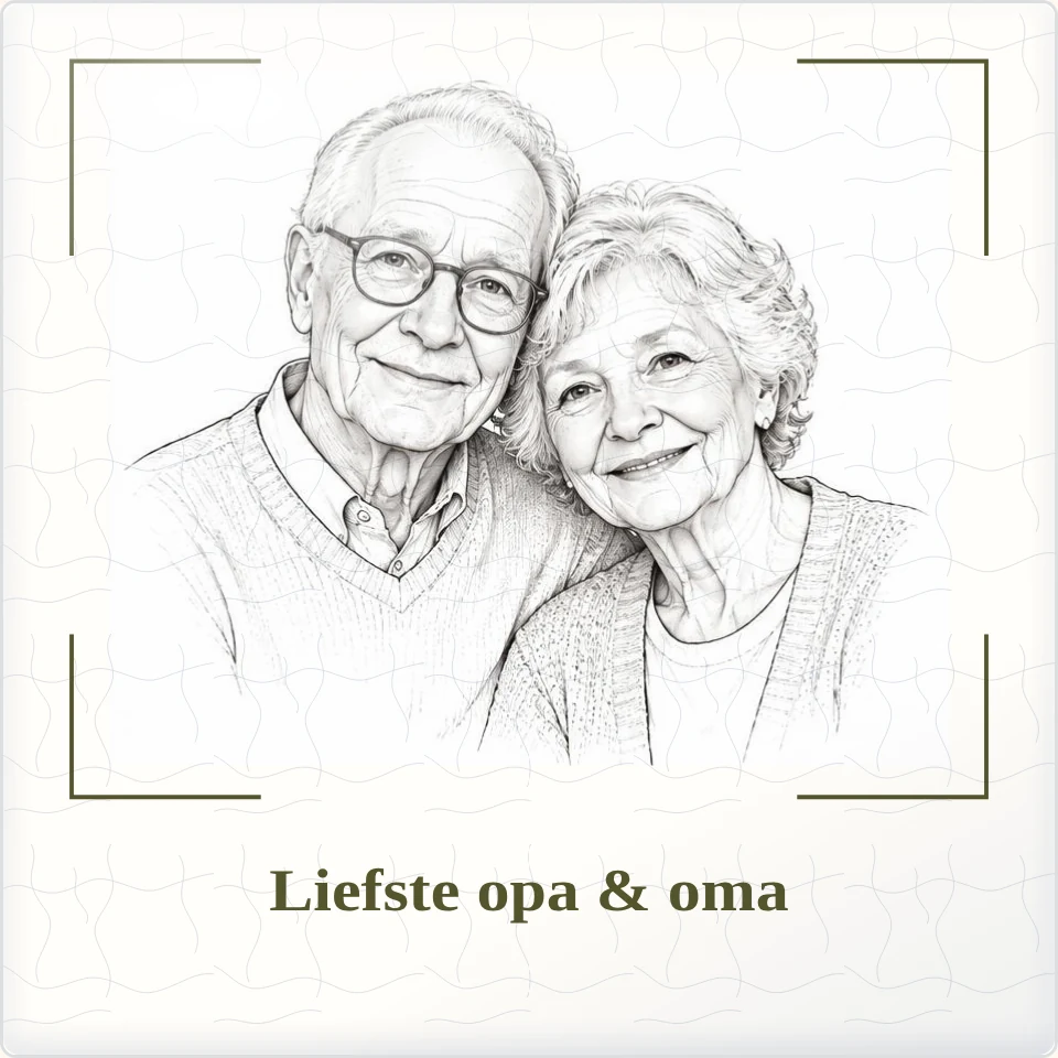 Tegeltje met foto liefste opa oma ons verhaal van keramiek in detail