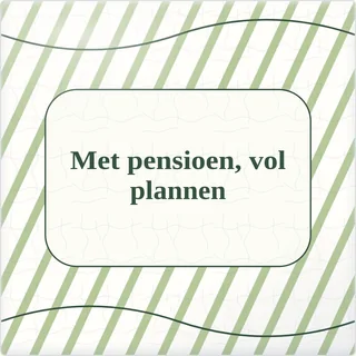 Tegeltje met tekst met pensioen vol plannen van keramiek in detail