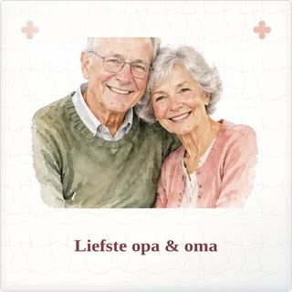Tegeltje met foto liefste opa oma een plek in mijn hart van keramiek in detail