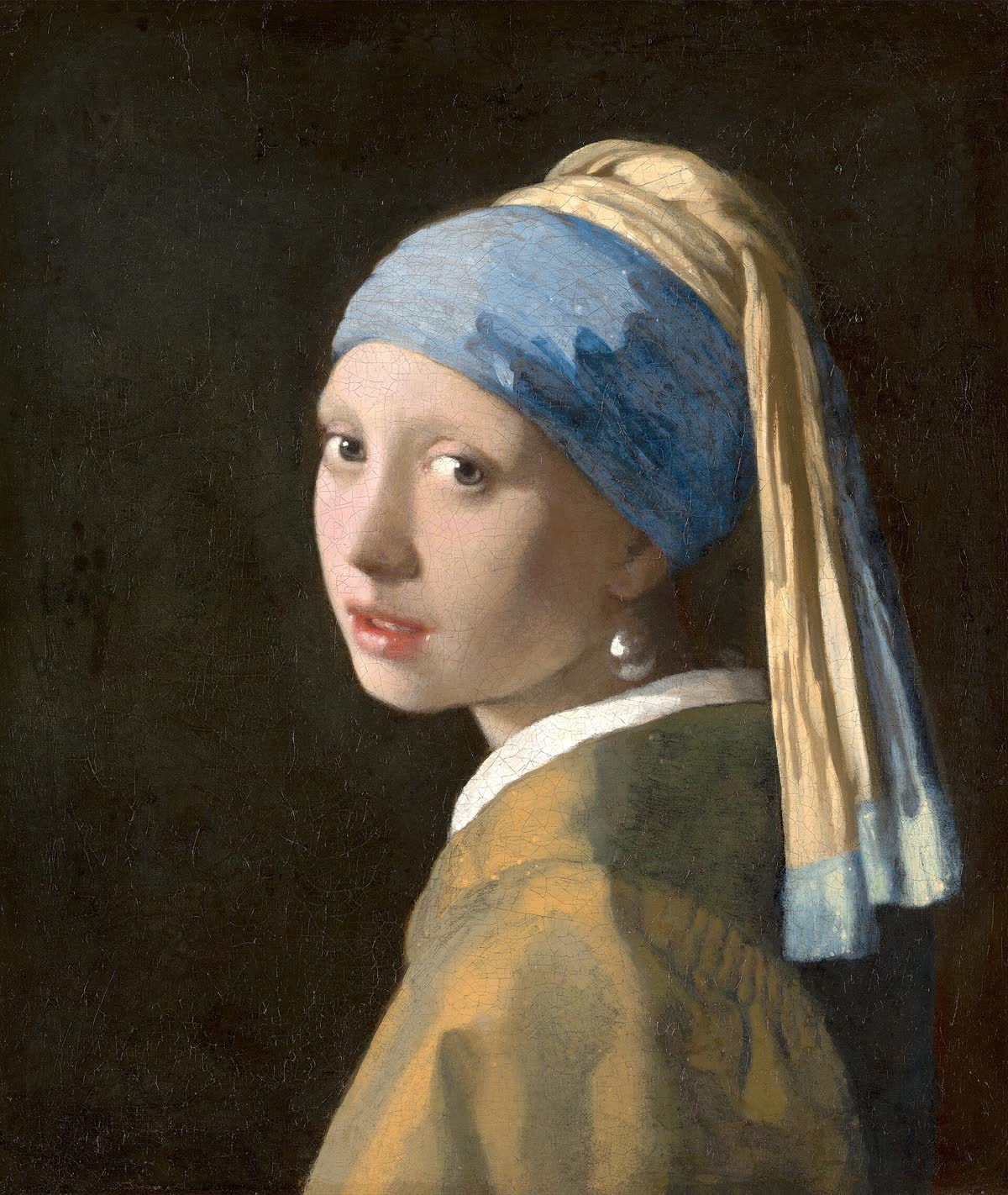 Meisje met de parel van Johannes Vermeer als kunstwerk op een keramisch tegeltje