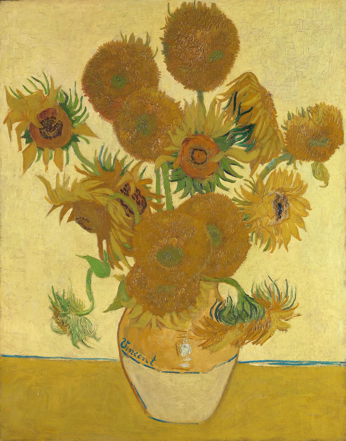 Zonnebloemen van Vincent van Gogh op een keramisch kunsttegeltje